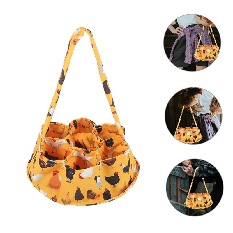 CIYODO Fresh Egg Collecting Basket with Pockets for Chicken Duck