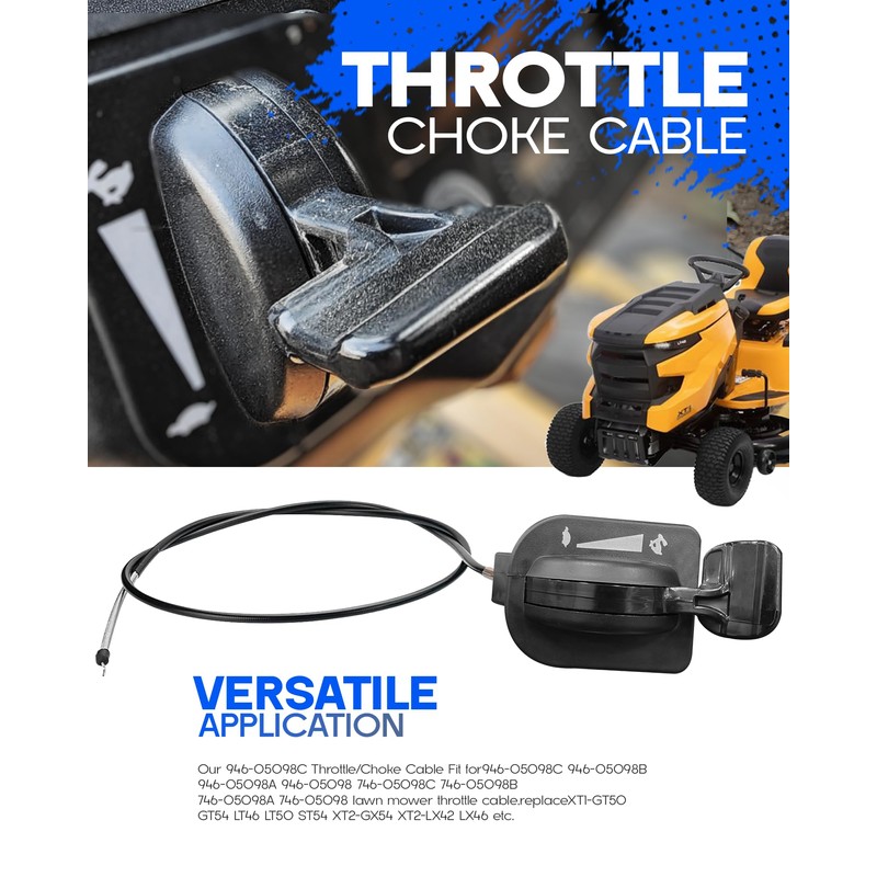 Achilioson 946-05098C Throttle/Choke Cable Replace 946-05098A B C Compatible with