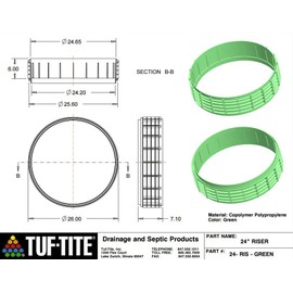 24X6 Tuf-Tite Septic Tank Riser, Green, 24-RIS