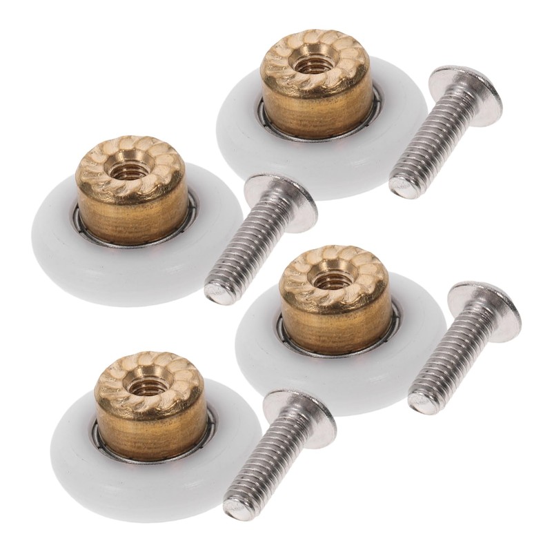 WOONEKY Bathroom Accessories 4pcs Curved Shower Door Roller Replacement Parts