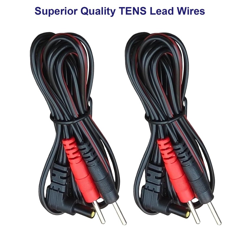 4 Packs TENS Lead Wires Replacement with Upgraded Durability Compatible