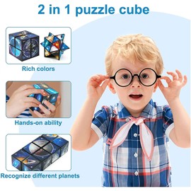 Star Cube Magic Cube 2 in 1 Set, Yoshimoto Cube Infinity Magic 3D Puzzle Cubes, Brain Development Puzzle Games for Children and Adults