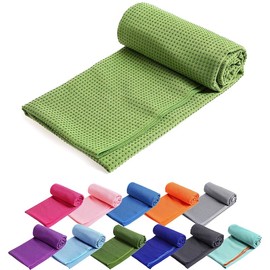 Yoga Towel Nonslip Mat-Sized Soft Absorbent Microfiber Foldable Washable for Hot Yoga Pilates Gym Class Office Picnic Camping with Storage Bag