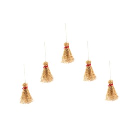 Hohopeti 5 Pcs Mini Broom Mini Ornaments for Miniature Broom Decor Dollhouse Clening Tool Broom Desktop Broom Miniatures Wooden
