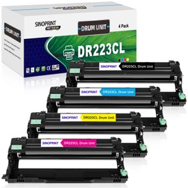 SINOPRINT DR223/DR223CL Imaging Drum Unit High Yield Compatible with Brother HL-L3210CW L3230CDW L3270CDW L3290CDW MFC-L3710CW L3750CDW L3770CDW Printer (4 Pack-1 Black 1 Cyan 1 Magenta 1 Yellow)