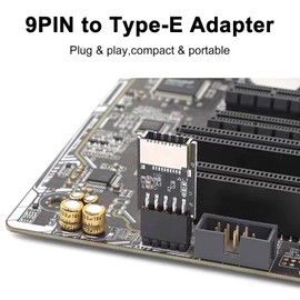 Duttek USB 3.2 Gen 1 to USB 3.2 Gen 2 Header Adapter (2 Pack), USB 2.0 9Pin Female to Type-E Female Converter for Motherboard Internal Conversion Adapter