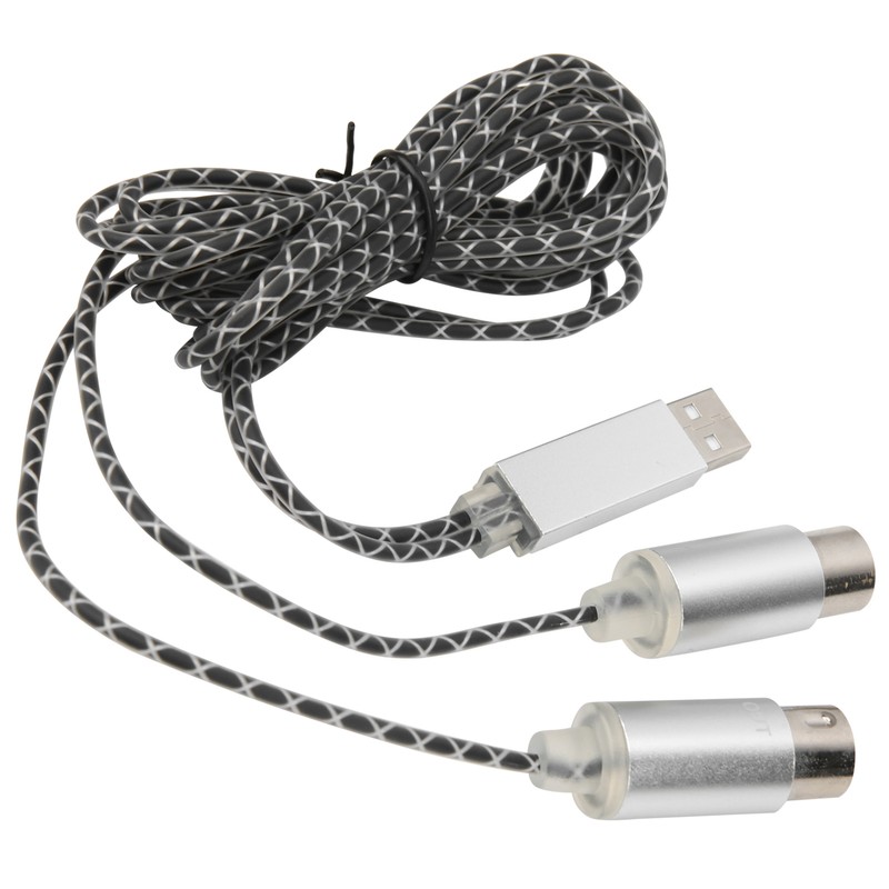 70.9in MIDI Cable to USB IN-OUT Converter Cable with Indicator