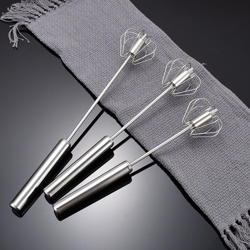 Egg Whisk Stainless Steel - Hand Push Whisk Egg Blender
