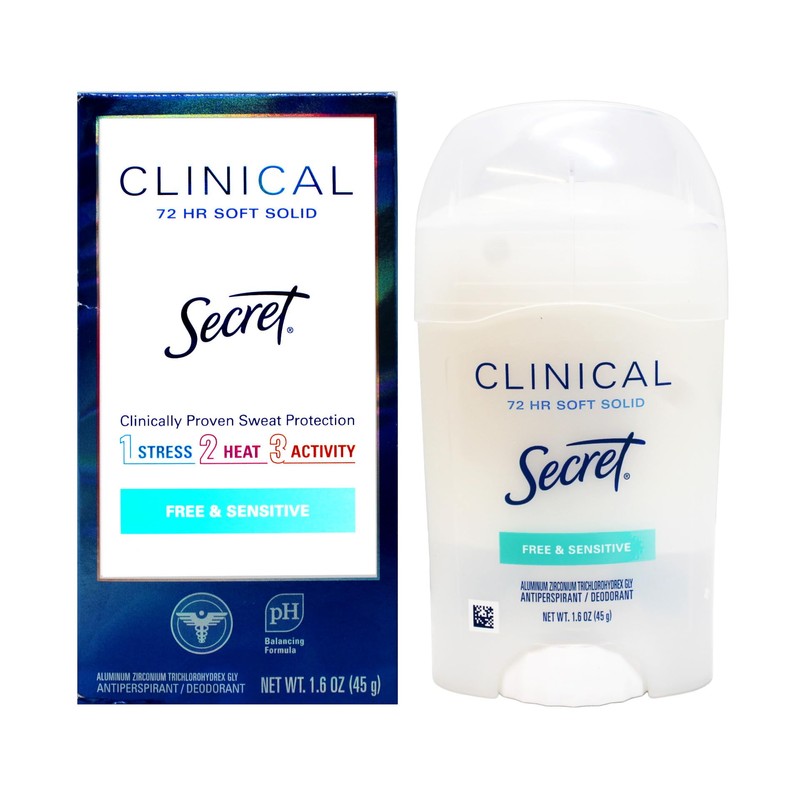 Secret Clinical Strength Soft Solid Sensitive Unscented Deodorant, 1.6 oz