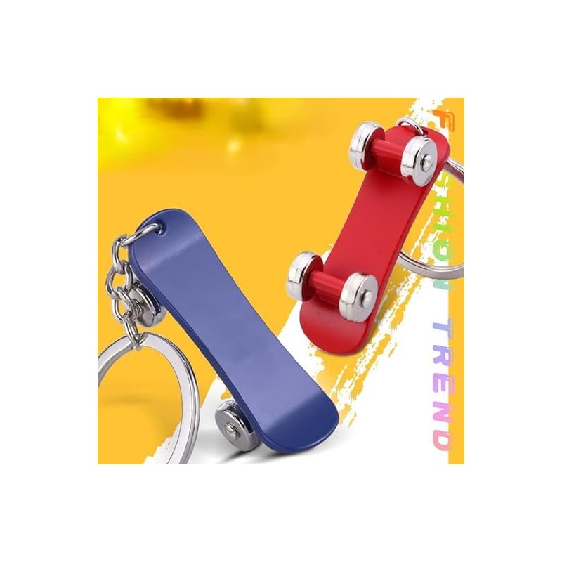 [AIXUAN] Men's Boys Cool Mini Skateboard Metal Keychain Keychain Car