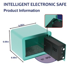 OUSURO Small Safe Box - Home Safe for Money Jewelry Documents, Solid Lock Box, Mini Security Box with Digital Electronic Security Keypad for Home Office Hotel (Tiffany Blue)