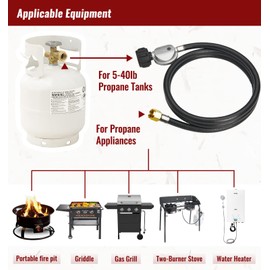 CALPOSE Manguera de propano de 2 pies con regulador, regulador universal de parrilla de gas y manguera para Blackstone parrilla de 28 pulgadas/36 pulgadas, parrilla Weber, fogata de propano y más, 3/8