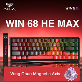 [New]Aula WIN68/WIN60 HE Magnetic Keyboard with Adjustable Actuation, Hall Effect Keyboard with 0.3ms Latency, 65% Wired Compact Keyboard, 8000 Hz Polling Rate, Hot-Swap:_WIN68 HE MAX-Red