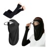 3pcs Mangas Elasticidad Protectora Uv Y Máscara Sombrero Sol