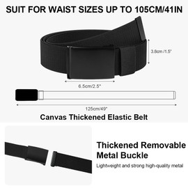 flintronic Belts for Men,Work Belts for Men, Canvas Web Belt for Men, Adjustable Fabric Nylon Belt with Flip-Top Solid Buckle, Quick Release Metal Buckle Belt, Lightweight Breathable, 130cm