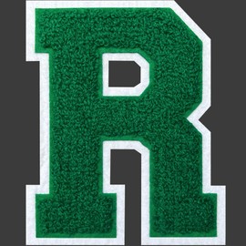 SOYCEV 4.5" Varsity Letter Patches Chenille Iron on Letters Large Letterman Jacket Patches for Clothing/Jacket/Varsity/Bag (Green, R)