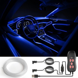 Defvnsy Interior Lighting Car 12 V, RGB LED Decorative Ambient Lighting Car, USB LED Light Strips with Remote Control, for Interior Footwell Lighting, Underbody Lighting, Car Decoration