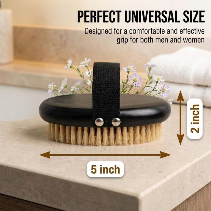 SERRENTO Dry Body Brush Handheld - Massage Tool Skin Brush