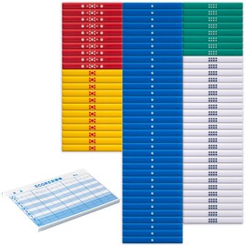 Mahjong Color Scoring Rod Full Set + Score Record Book, Includes 1 Book, 8 Levels, 100 Sheets