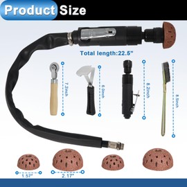 Air Tire Repair Polish Patch Kit Heavy Duty - Includes 2500RPM Air Buffer, 4 Tungsten Steel Buffing Wheel, Patch Roller, Liner Scraper & Wire Brush - Tire Patch Tools for Tire Repair & Maintenance