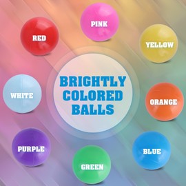 QUEENTI Ball Pit Balls, 8 Colors Plastic Balls for Toddlers for Ball Pit Play Balls with Durable Storage Mesh Bag Boy Style