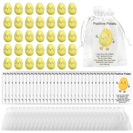 35 Sets Employee Appreciation Gifts Bulk, Positive Resin Potato Teachers Appreciation Gifts with Greeting Cards Staff Team Thank You Gift for Teachers Coworkers Students with Bags