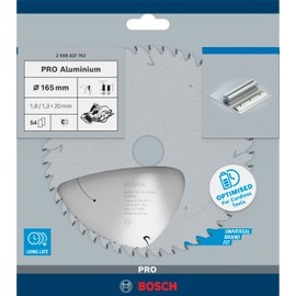 Bosch Professional Circular Saw Blade Standard (for Aluminium, 165 x 20 x 1.8 mm, 54 teeth; Accessories: Cordless Circular Saw)