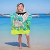 Junior Beach Robe Kids Bath Towel Cape Microfiber Children's Hooded Cartoon Bathrobe Free Size/Blue Shark 4ea