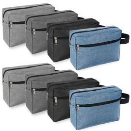 8 Pcs Travel Toiletry Bag for Men, Waterproof Grooming Bag, Portable Cosmetic Storage, Large Capacity Bathroom Storage Bag for Cosmetics Toiletries Accessories, Groomsmen Gifts for Wedding Day