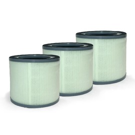 Nispira TR-8080 4-in-1 True HEPA Activated Carbon Filter Replacement Compatible with DreamEgg Air Purifier Portable TR-8080 Part RF001, 3 Packs