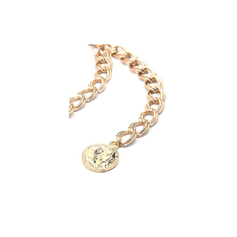 collezione alessandro Kora Simple Chain Link Belt with Coin End,