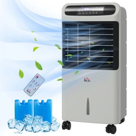 3 in 1 Energy-Saving Gray Air Cooler Mobile Evaporative Fan Remote Timer Oscillation for Home Office Bedroom Ice Cooling Featurecolor: Gray Color