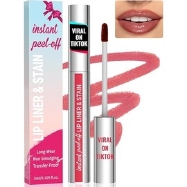 iMethod Lip Stain - Lip Liner Stain, Natural Long Lasting Lip Stain Peel Off, Waterproof Stay On All Day, Transfer-Proof, Highly Pigmented, Instant Peel Off Lip Stain Color, Nude Pink