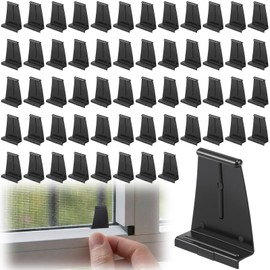 Blulu 100 Pcs Window Screen Pull Tabs, Black Plastic Spline Channel Clips