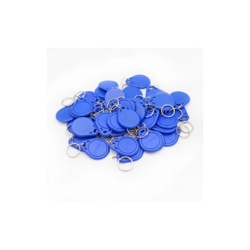 RFID Key Fobs, 125KHz TK4100/EM4100 Proximity Tags, 100-Pack, Blue