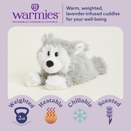 Warmies Microwavable & Stuffed Animals, Husky - Heated Stuffed Animal Plushie for Warmth & Comfort - Cute Soft Plush Toys for Adults & Children (Boys, Girls, Babies & Toddlers)