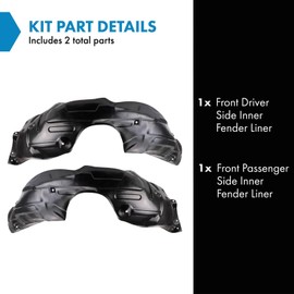 TRQ Front Inner Fender Liner Set Compatible with 2002-2006 Toyota Camry TO1248116 TO1249116