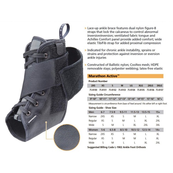 Corflex Marathon Active Lace-Up Ankle Brace - Medium