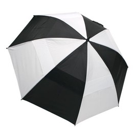 ProActive Sports 62” Wind-Cheater Vented Double Canopy Windproof Golf Umbrella (Black/White)
