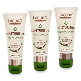 Aldi Lacura - Moisturising Hand Cream | With Oatmeal + Glycerin | All Day Moisturising | 75mL [x3]