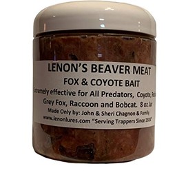 Lenon Lures Beaver Meat Fox and Coyote Bait - 8 oz Plastic Jar