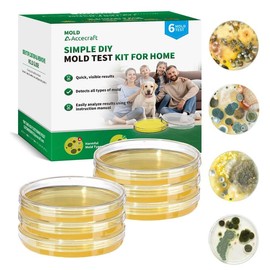 Mold Test Kit for Home - 6 Simple Mold Test kit,Test HVAC System,Surfaces & Indoor Air Quality,DIY Mold Detector at Home,Includes Detailed Mold Identification Guide,air Tester