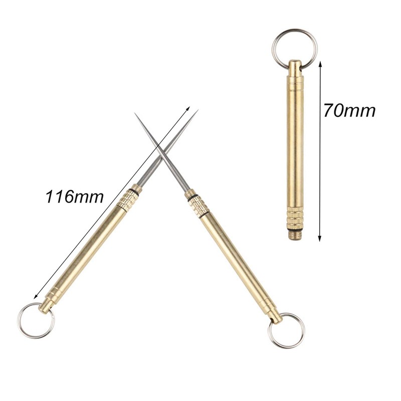 Pack of 6 Portable Titanium Toothpicks Metal Toothpicks with Keychain