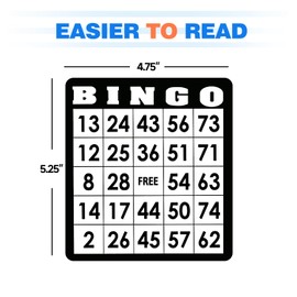 GSE Games & Sports Expert 18-Pack Bingo Game Cards with Easy Read Numbers, Reusable Paper Bingo Sheets for Family/Friend Parties