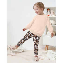 oklady Toddler Girl Clothes Long Sleeve Sweatshirts and Floral Pants Slit Design Kids Clothes 3-4T