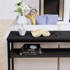 Timberer Narrow Console Table, 39.4” Sofa Table with Adjustable Shelf,