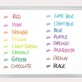 maxtek Dry Erase Markers Chisel Tip, 38 Count, 17 Assorted Colors, Low Odor Whiteboard Markers Dry Erase, Colored Markers Bulk