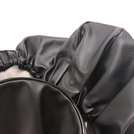 Suzuki Let's 5 Letz 5G (Model CA47A) Special Design, Seat Cover, Strong Rubber Type, Made in Japan (Thick Fabric), Fabric Color: Black / Piping Color: Black; Cover Type CHRIS-SCR3075-C10