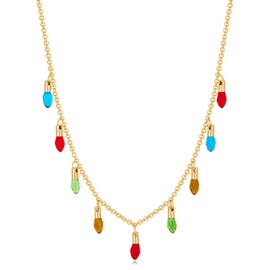 Christmas Statement Necklace for Women Colorful Light Pendant Xmas Fashion Jewelry Gift