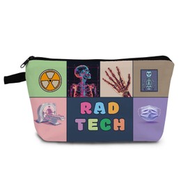 YULUENZE Rad Tech Present Rad Tech Cosmetic Bag Radiologic Technologist Organizer Bag with Zipper Radiology Makeup Bag Appreciation Present for Radiologists Women